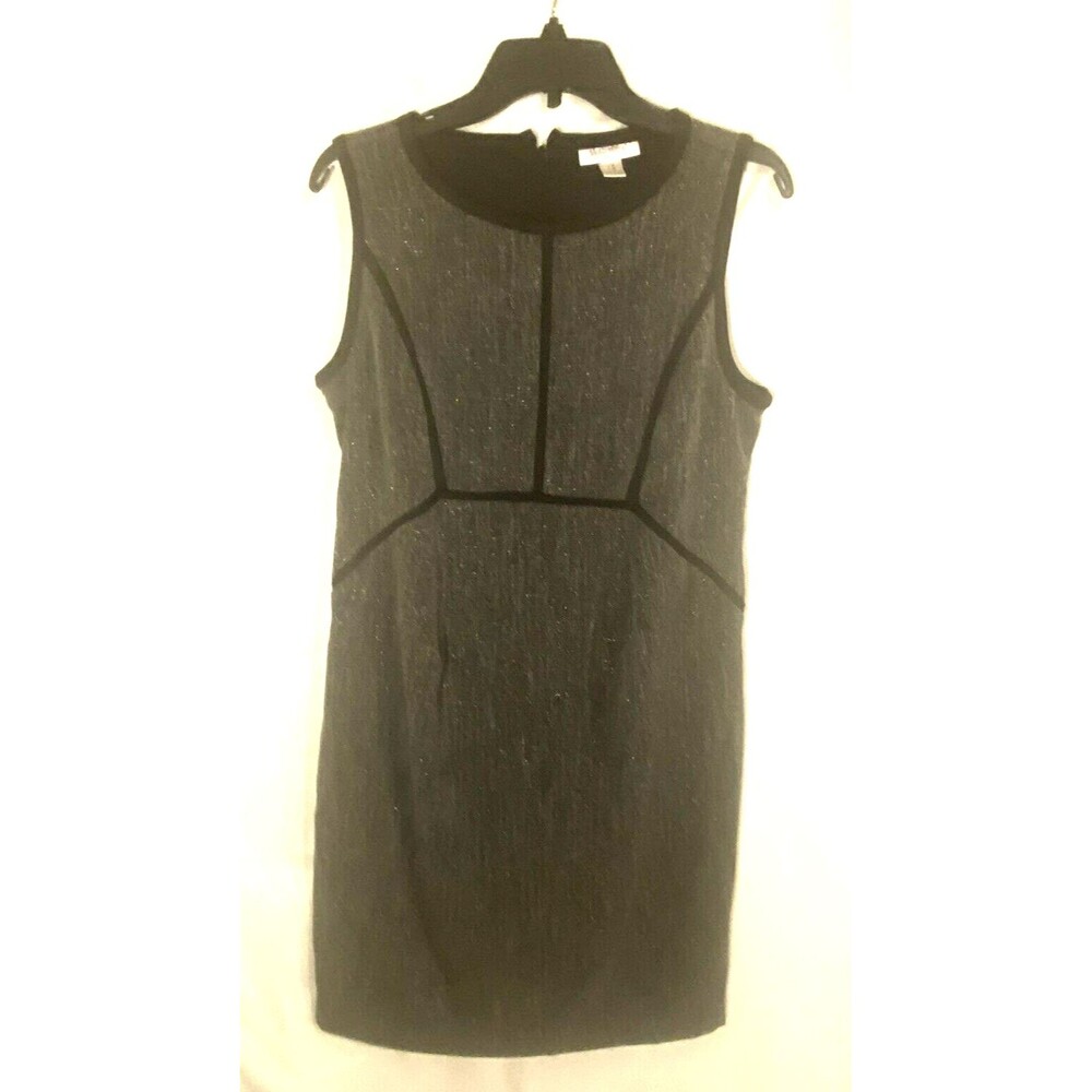 Motherhood Maternity Dress Womens Sz M Gray Shimmer Sleeveless Lined Zip Up